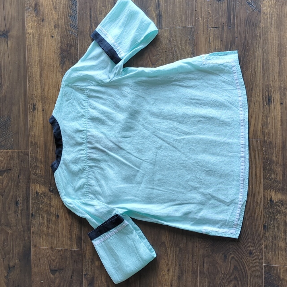 Talbots Light Ice Blue Linen Tunic - Picture 4 of 17